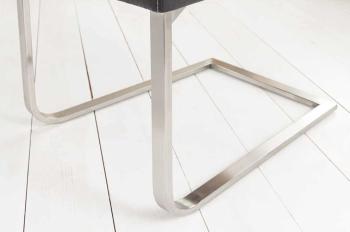 Eetkamerstoel grijs microvezel sledepoot