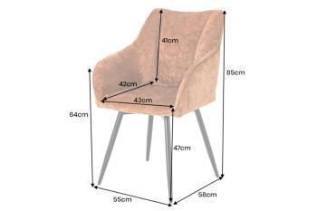 Draaibare stoel roestbruin chenille stof