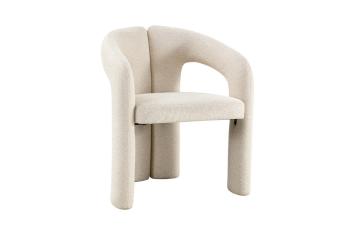 eetkamerstoel beige stof met armleuningen