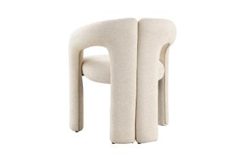 eetkamerstoel beige stof met armleuningen