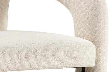 eetkamerstoel beige stof met armleuningen