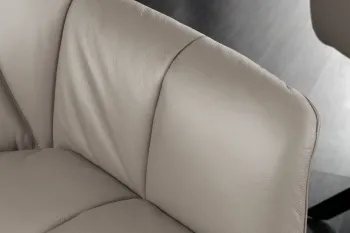 Draaibare eetkamerstoel taupe leder