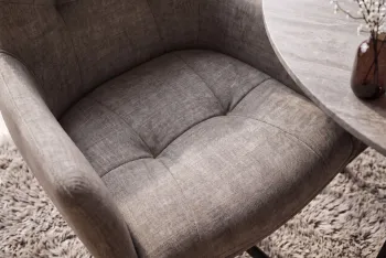 Moderne eetkamerstoel taupe velvet draaibaar