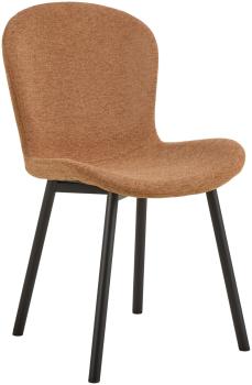 Eetkamerstoel terracotta met zwarte poten