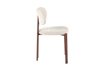 eetkamerstoel beige walnoot