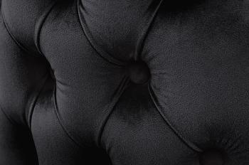 Deluxe stoel zwart fluweel met leeuwenkop zwarte poten