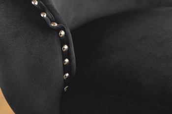 Deluxe stoel zwart fluweel met leeuwenkop zwarte poten