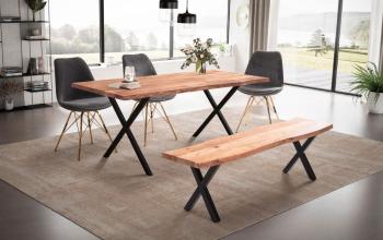 eetkamertafel acaciahout 180 cm kruispoten
