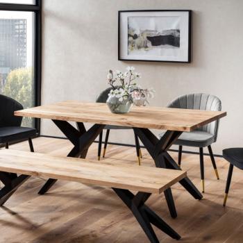 Eettafel acaciahout 180 cm met design poten