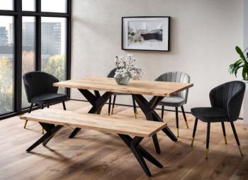 Eettafel acaciahout 180 cm met design poten