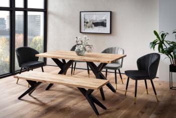 Eettafel acaciahout met design onderstel 160 cm