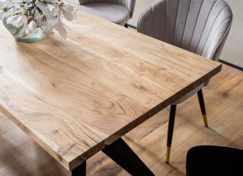 Eettafel acaciahout met design onderstel 160 cm