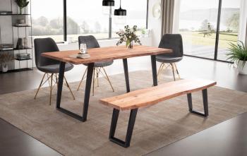 eetkamertafel acaciahout 180 cm schuine poten