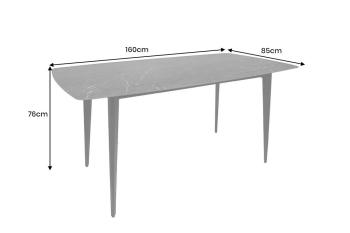 Eettafel antraciet keramiek 160 cm
