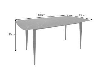 Eettafel antraciet keramiek 160 cm