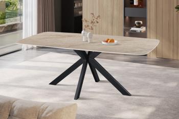 Eetkamertafel keramiek deens ovaal beige 200 cm