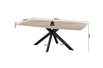 Eetkamertafel keramiek deens ovaal beige 200 cm