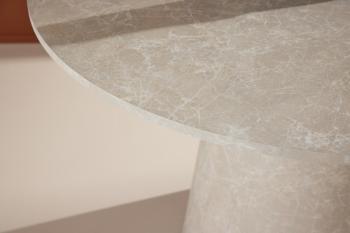 Ronde eettafel beige marmerlook 120 cm