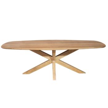 Eettafel compleet mangohout Deens ovaal 210 cm