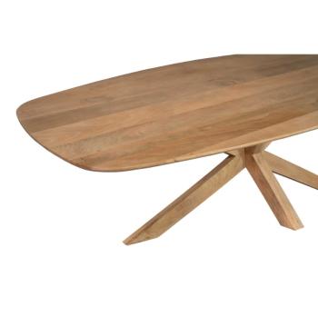 Eettafel compleet mangohout Deens ovaal 210 cm