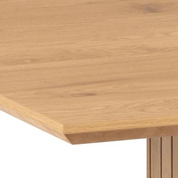 Eettafel eiken kleur met lamellen look 210 cm