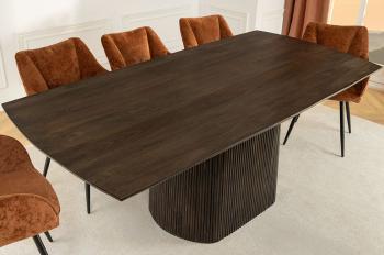 Eetkamertafel donkerbruin mangohout 200 cm