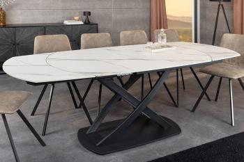Uitschuifbare Eettafel wit keramiek 130-190 cm