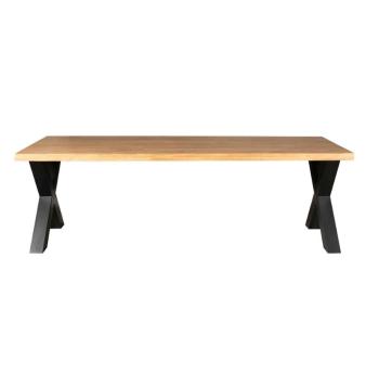 Mango eettafel 220 cm X poot - detail van het blad