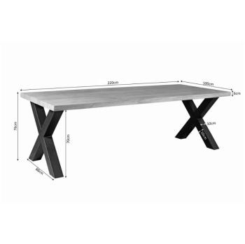 Mango eettafel 220 cm X poot