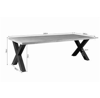 Mango eettafel 240 cm X poot