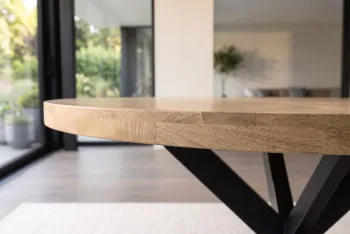 Ronde eettafel licht mangohout cremekleur 120 cm