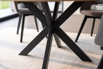 Ronde eettafel licht mangohout cremekleur 120 cm