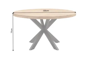 Ronde eettafel licht mangohout cremekleur 120 cm