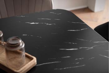Eettafel zwart marmerlook 140 cm