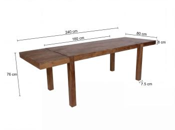 tafel uitbreidbaar donkerbruin acaciahout 160-240 cm