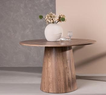 Ronde eetkamertafel bruin 120 cm