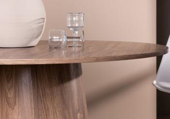 Ronde eetkamertafel bruin 120 cm