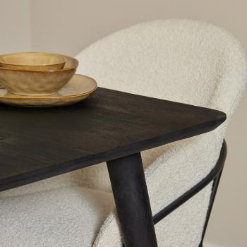 Eetkamertafel zwart mangohout 180 cm