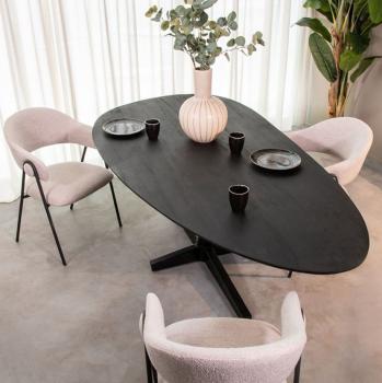 organische eetkamertafel zwart mangohout 260 cm