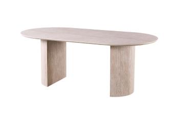 Ovale eettafel travertin 200 cm