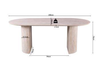 Ovale eettafel travertin 200 cm