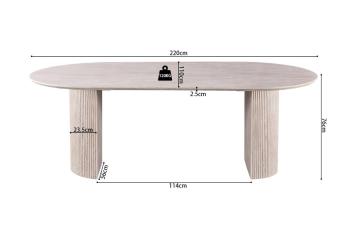 Eettafel travertin beige 220 cm