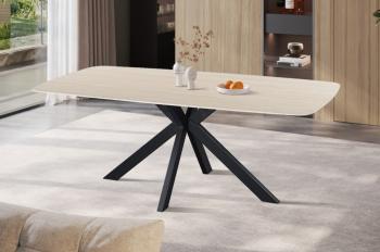 Eetkamertafel keramiek deens ovaal beige 200 cm