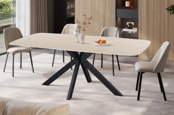 Eetkamertafel keramiek deens ovaal beige 200 cm