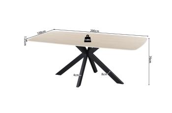 Eetkamertafel keramiek deens ovaal beige 200 cm
