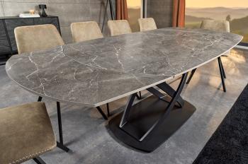 Uitschuifbare Eettafel antraciet marmer keramiek 130-190 cm