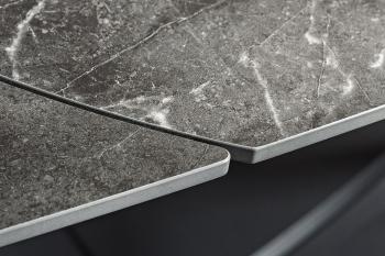 Uitschuifbare Eettafel antraciet marmer keramiek 130-190 cm