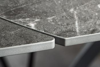 Uitschuifbare Eettafel antraciet marmer keramiek 130-190 cm