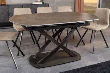 Uitschuifbare Eettafel brons keramiek 130-190 cm