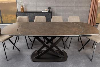 Uitschuifbare Eettafel brons keramiek 130-190 cm